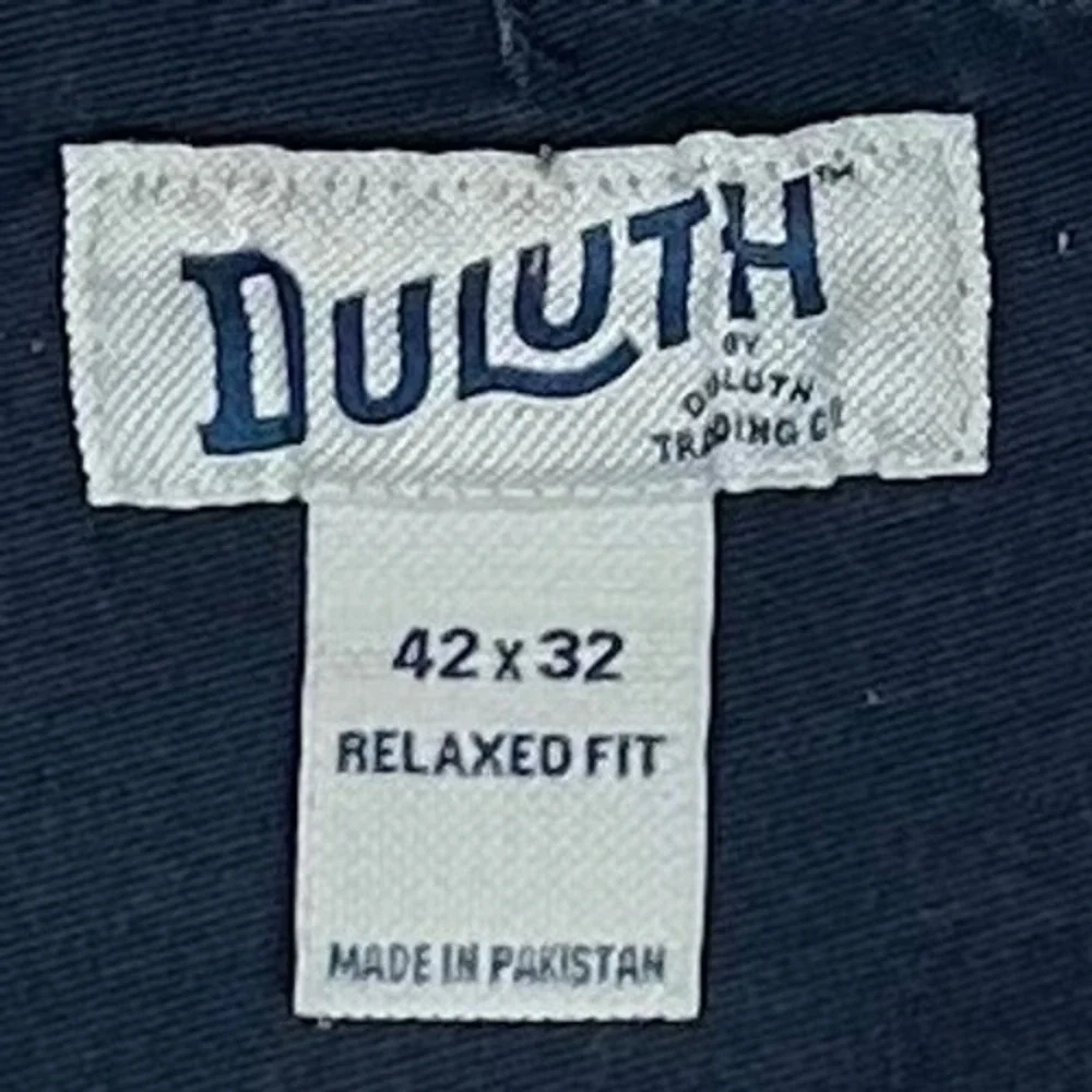 Duluth Trading Co Flex Fire Hose Relaxed Fit Cargo Pants Navy Blue 42x30 Mens